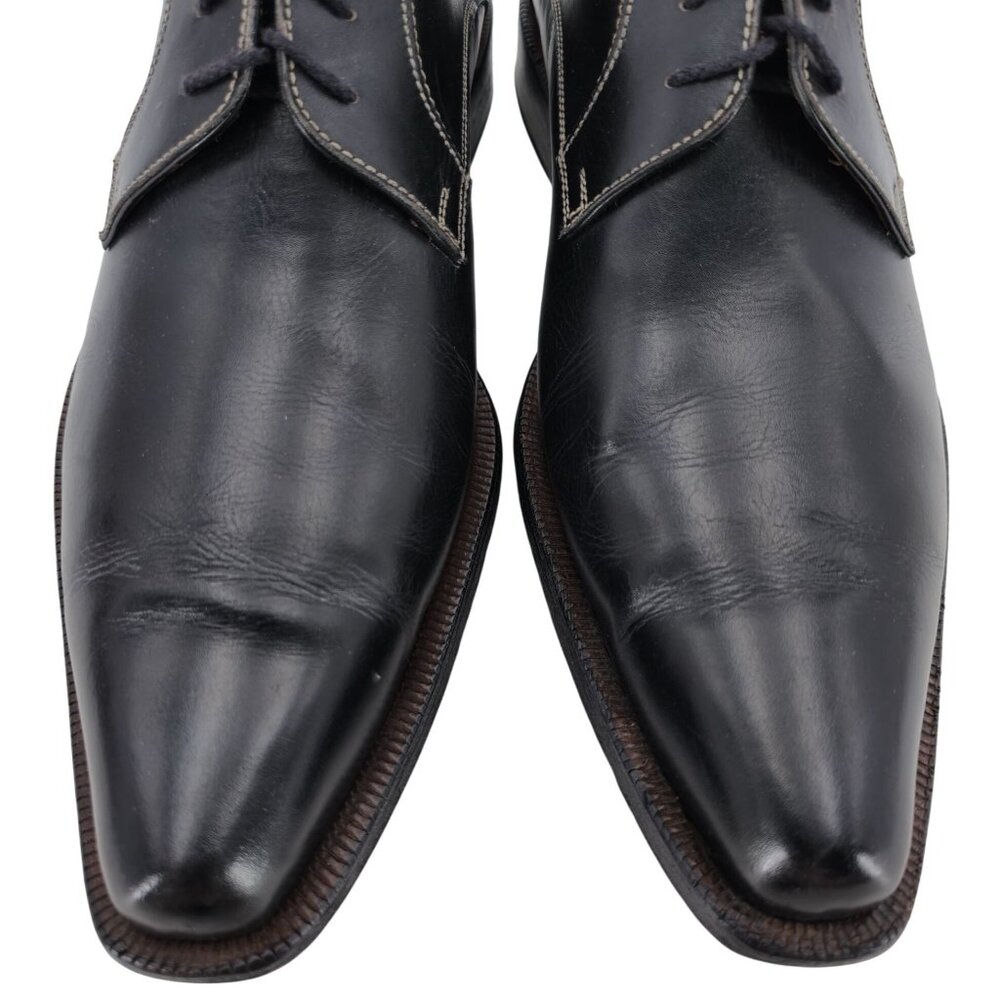 Vintage Italian McDowell Mens 9.5D /8.5UK Black Leather Dress Shoes Derby Oxford - Picture 8 of 12